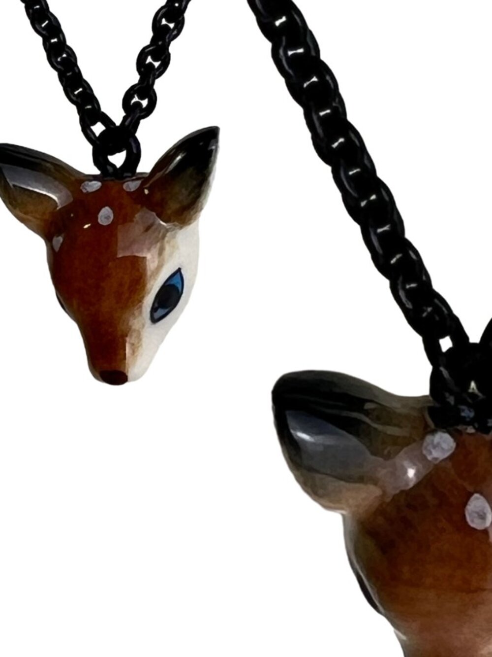 Handmade Miniature Ceramic Fawn Deer Pendant Necklace NWT - Picture 4 of 9